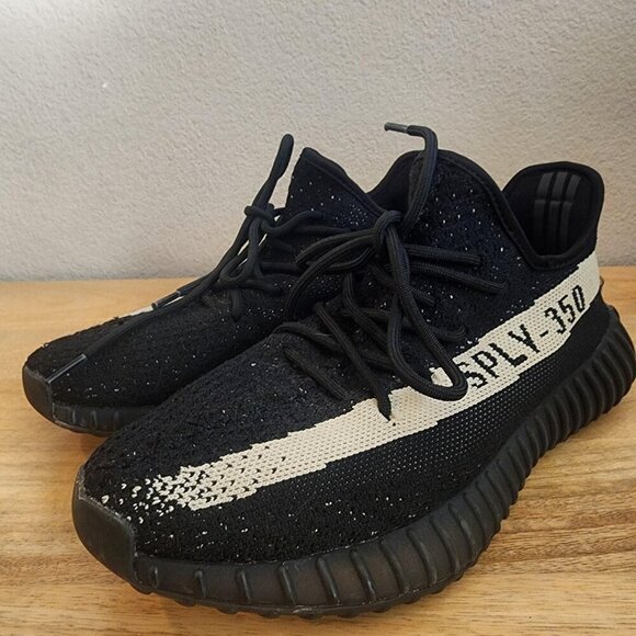 Adidas Yeezy Boost 350 V2 Shoes Mens Size 8 Black White Oreo SPLY-350 BY1604 main image 7